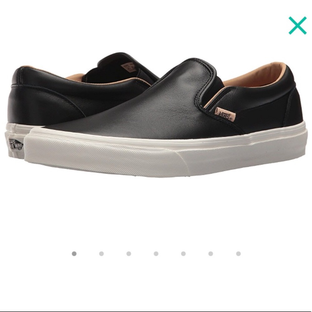 Lux leather vans slip ons